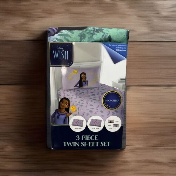 Disney Wish Movie 3 Piece Twin Sheet Set "Free the Wishes" Kids Microfiber Asha - Picture 1 of 6